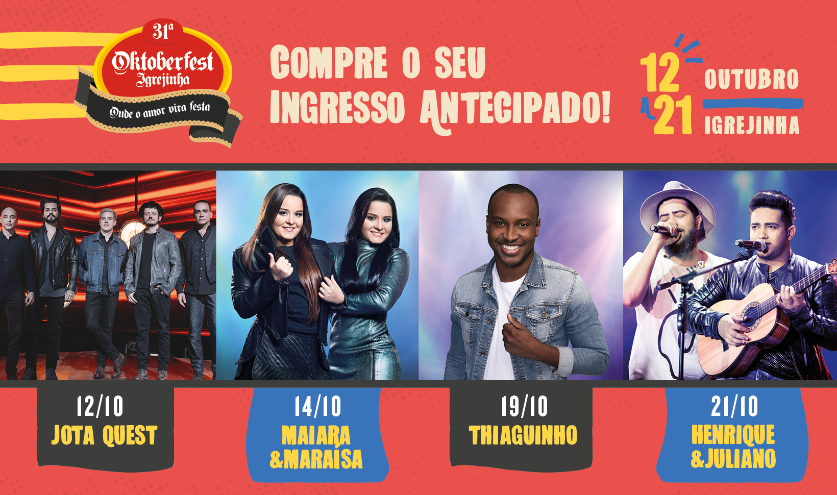 Venda de ingressos inicia dia 16 de agosto